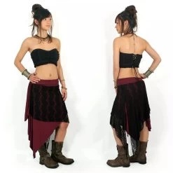 2en1 Jupe/Tunique "Syrada", Bordeaux Dentelle Noire -Magasin De Vêtements Pour Femmes 2en1 jupe tunique syrada bordeaux dentelle noire p image 329355 grande