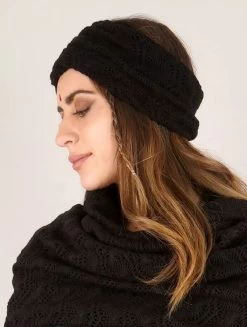 Bandeau En Crochet "Aikköo", Noir
