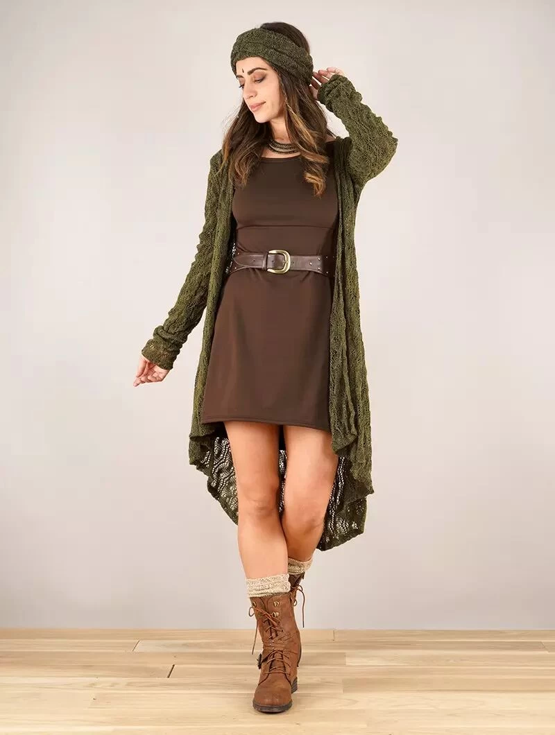 Bandeau En Crochet "Aikköo", Vert Kaki 4 Bandeau En Crochet "Aikköo", Vert Kaki – Image 4