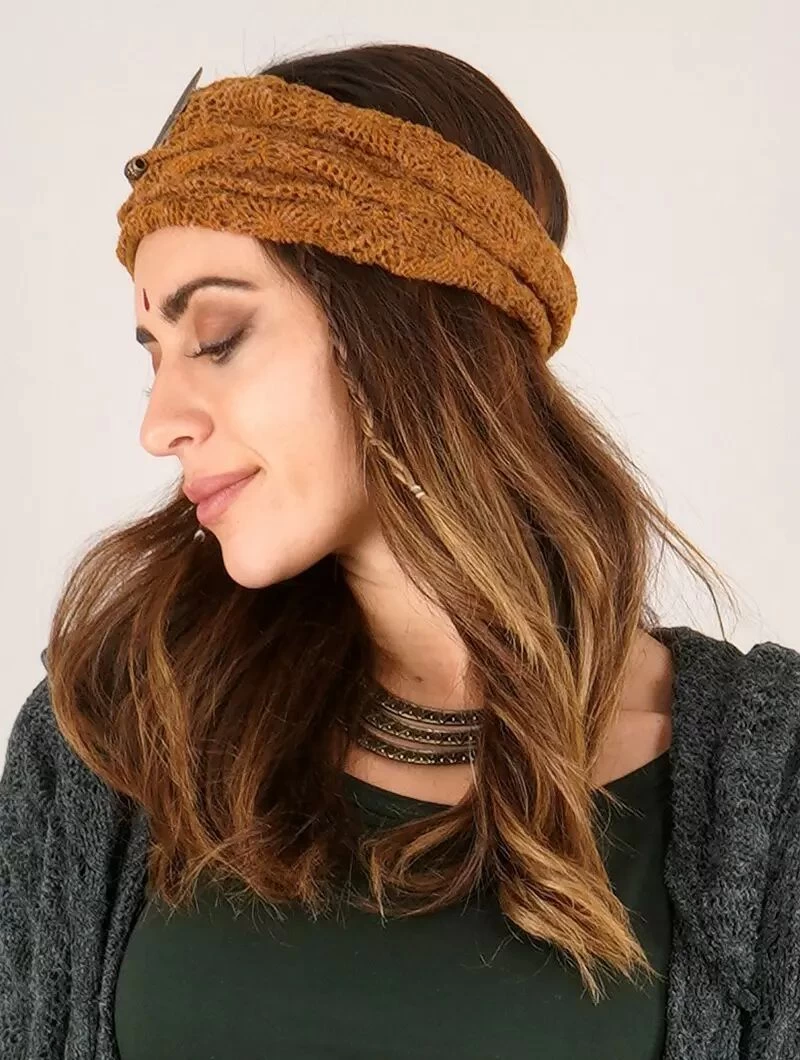 Bandeau En Crochet Avec Plume "Aikköoz", Rouille 2 Bandeau En Crochet Avec Plume "Aikköoz", Rouille – Image 2