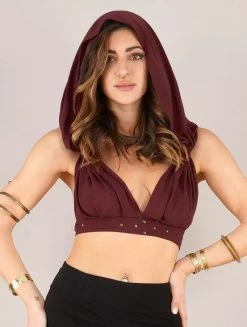 Brassière à Capuche "Yüzü", Bordeaux -Magasin De Vêtements Pour Femmes brassiere a capuche yuzu bordeaux p image 336737 grande