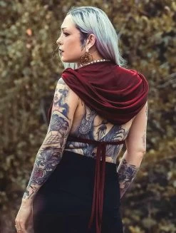 Brassière à Capuche "Yüzü", Bordeaux -Magasin De Vêtements Pour Femmes brassiere a capuche yuzu bordeaux p image 342895 grande