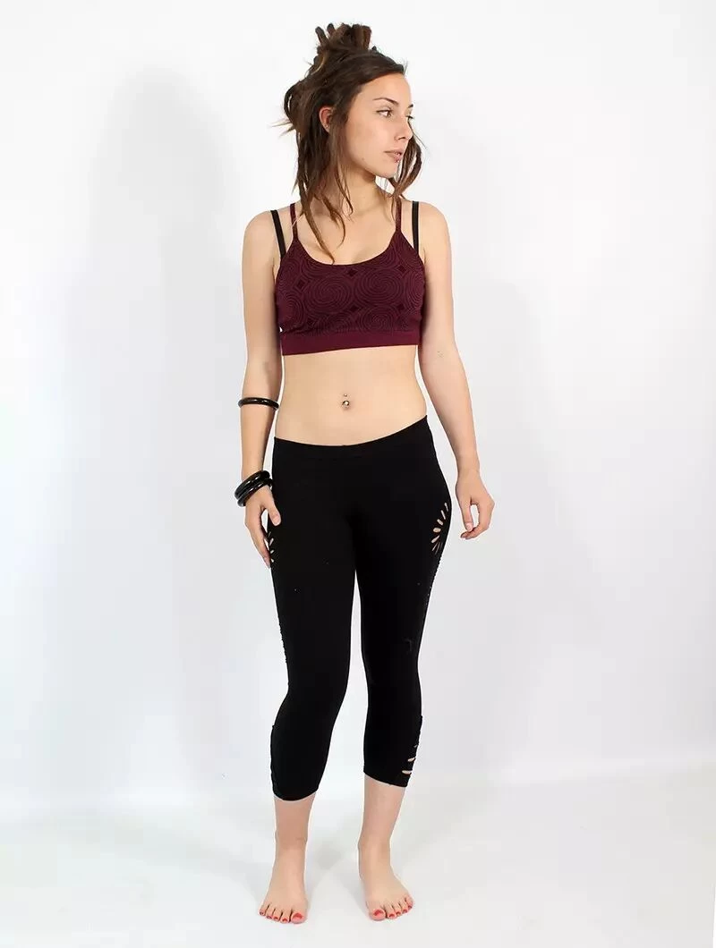 Brassière "Chandra", Bordeaux Et Noire 5 Brassière "Chandra", Bordeaux Et Noire – Image 5