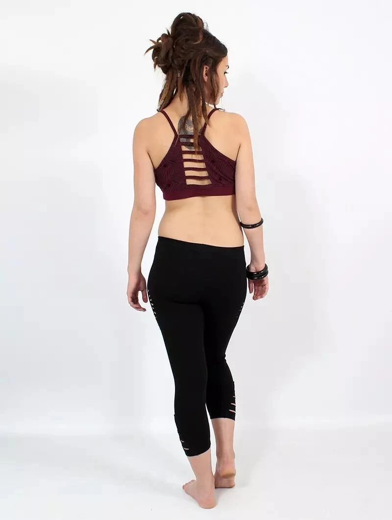 Brassière "Chandra", Bordeaux Et Noire 3 Brassière "Chandra", Bordeaux Et Noire – Image 3