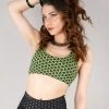 Brassière "CrissCross Yoga", Vert Pomme Motif Tetris