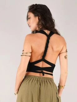 Brassière Crop Top Infinity "Wakiza", Noir