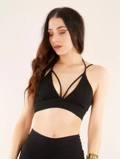 Brassière Crop Top "Milah", Noir