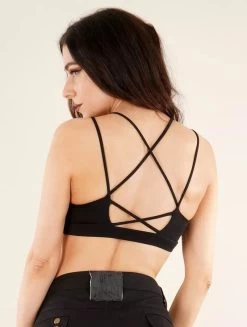 Brassière Crop Top "Wasma", Noir