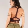 Brassière Crop Top Infinity "Wakiza", Marron Auburn