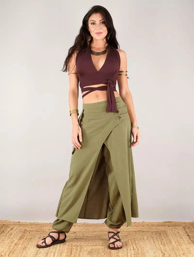 Brassière Crop Top Infinity "Wakiza", Marron Auburn 2 Brassière Crop Top Infinity "Wakiza", Marron Auburn – Image 2