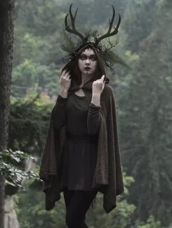 Cape à Capuche "Danae", Marron -Magasin De Vêtements Pour Femmes cape a capuche danae marron p image 333420 grande