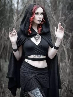 Cape à Capuche "Danae", Noir