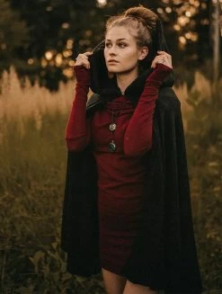 Cape à Capuche "Danae", Noir -Magasin De Vêtements Pour Femmes cape a capuche danae noir p image 332876 grande