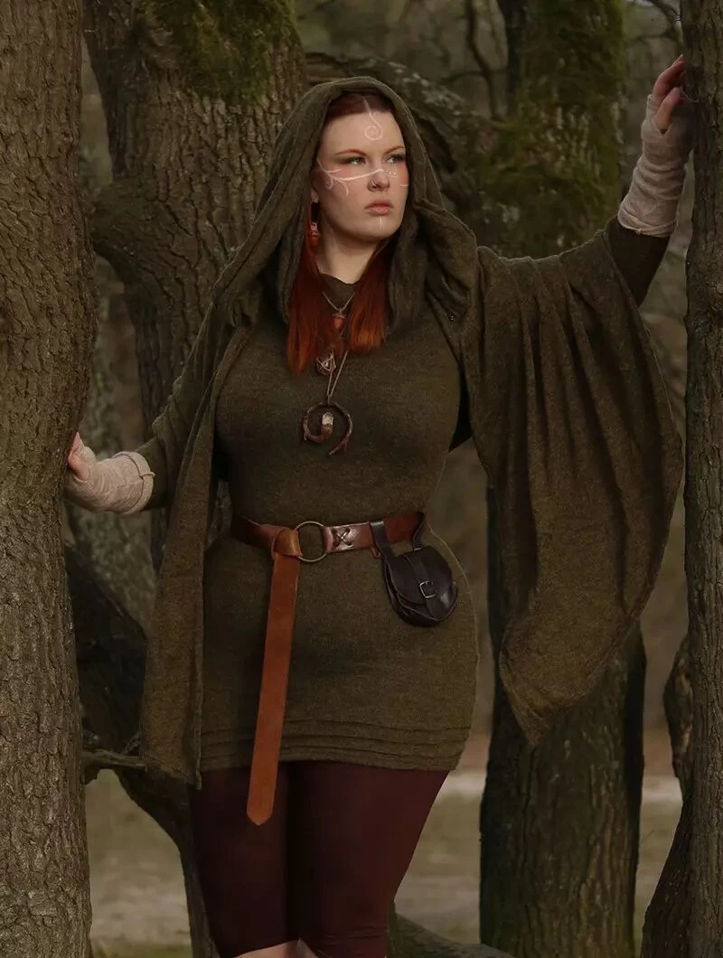 Cape à Capuche "Danae", Vert Kaki 4 Cape à Capuche "Danae", Vert Kaki – Image 4