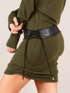 Ceinture En Simili Cuir Effet Vintage "Oleyäa", Noir