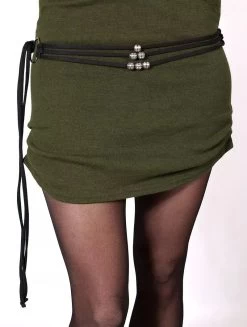 Ceinture "Tsï-kï", Tissus Noir Et Perles Argentées