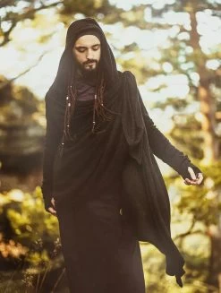 Gilet Châle à Capuche Et Manches Longues "Danaeriz", Noir -Magasin De Vêtements Pour Femmes chale danaeriz noir p image 322105 grande