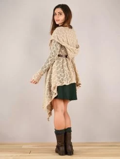 Gilet Châle En Crochet à Capuche Et Manches Longues "Danaeriz", Beige 9 Gilet Châle En Crochet à Capuche Et Manches Longues "Danaeriz", Beige -Magasin De Vêtements Pour Femmes chale en crochet a manches longues danaeriz beige p image 335533 grande