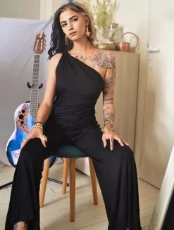 Combi Salopette Ample "Waïl", Noir