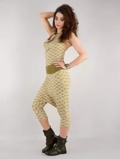 Combinaison-sarouel Imprimée "Bakelite Longma", Blanc Et Orangé