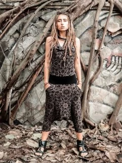 Combinaison-sarouel Imprimée "Bakelite Cosmic", Marron