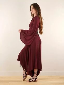 Crop Top à Manches Longues évasées Et Laçage "Elfique", Bordeaux -Magasin De Vêtements Pour Femmes crop top a manches longues evasees et lacage elfique bordeaux p image 348021 grande