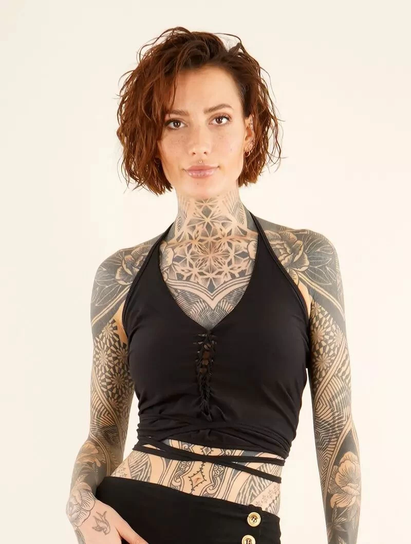 Crop Top "Afra", Noir 1 Crop Top "Afra", Noir