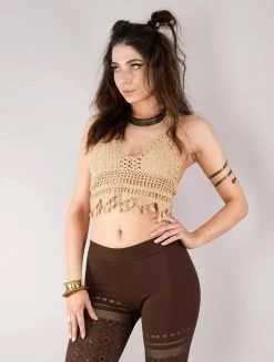 Crop Top En Crochet "Aema", Beige -Magasin De Vêtements Pour Femmes crop top en crochet aema beige p image 328975 grande