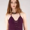Crop Top En Crochet "Amae", Prune