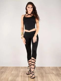 Crop Top Sans Manches "Moön", Noir -Magasin De Vêtements Pour Femmes crop top sans manches moon noir p image 337833 grande