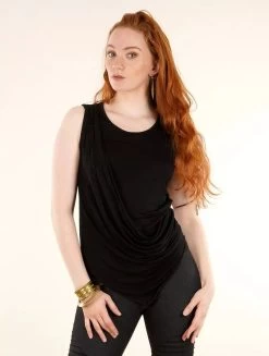 Débardeur Drapé "Kalamata", Noir