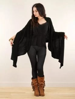 Écharpe-Châle "Zahïoo", Noir Liseré Noir