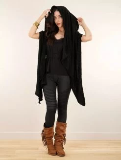 Écharpe-Châle "Zahïoo", Noir Liseré Noir -Magasin De Vêtements Pour Femmes echarpe chale zahioo noir lisere noir p image 345450 grande