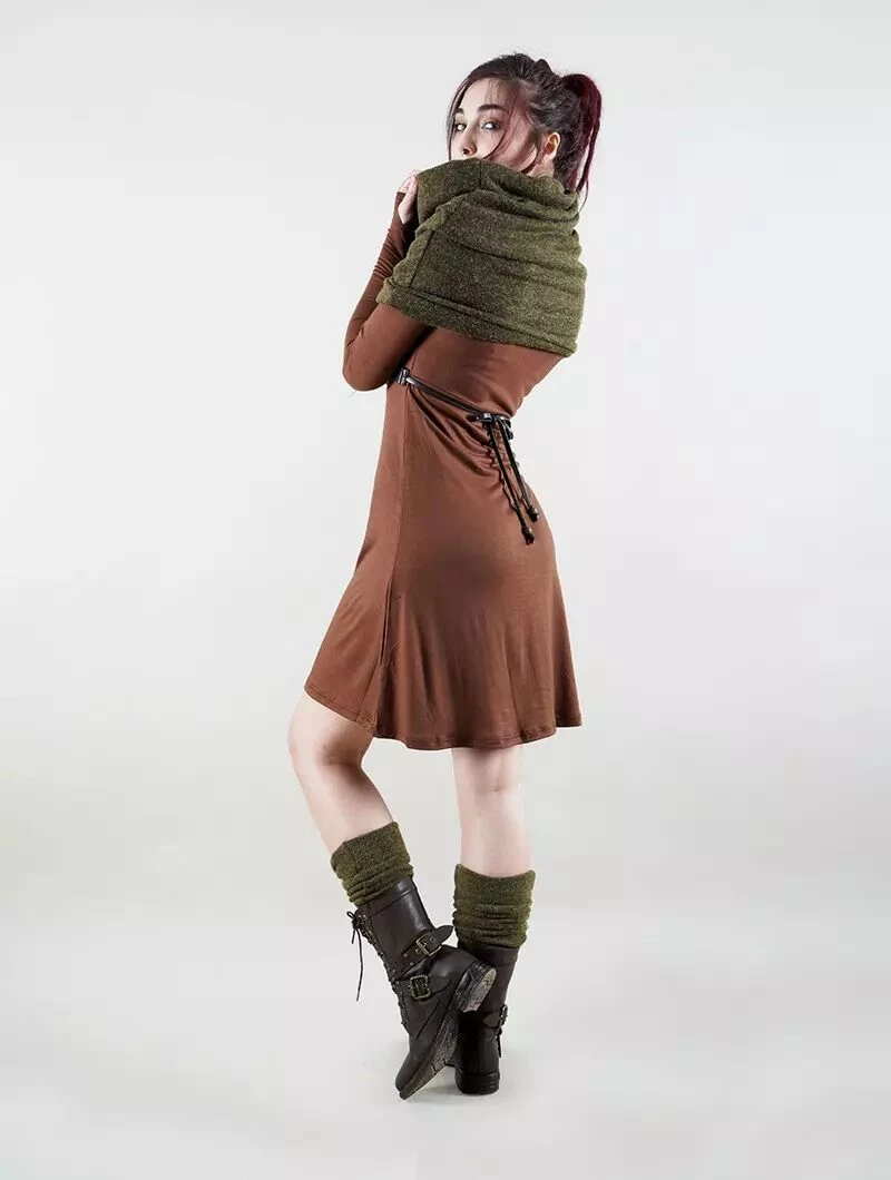 Écharpe Snood "Oöna", Vert Kaki 6 Écharpe Snood "Oöna", Vert Kaki – Image 6