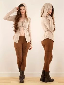 Gilet à Laçage Et Capuche "Awenäe", Beige -Magasin De Vêtements Pour Femmes gilet a lacage et capuche awenae beige p image 348018 grande