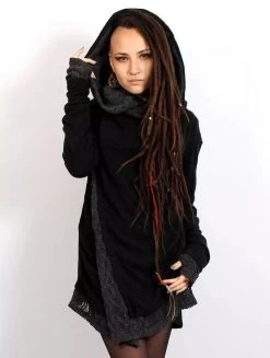 Gilet Crochet "Namkha Nitya", Noir