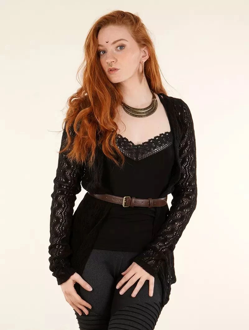 Gilet En Crochet "Idrïss", Noir 2 Gilet En Crochet "Idrïss", Noir – Image 2