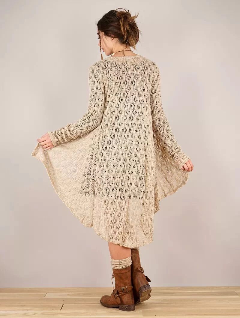 Gilet En Crochet "Kalyäa", Beige 5 Gilet En Crochet "Kalyäa", Beige – Image 5