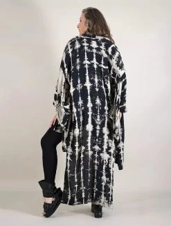 Gilet Kimono Tie Dye "Kyoto", Noir Et Beige -Magasin De Vêtements Pour Femmes gilet kimono tie dye kyoto noir et beige p image 342762 grande