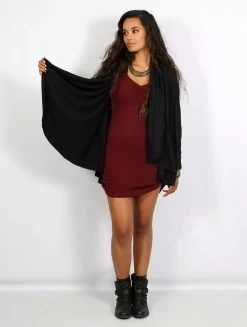 Gilet Long à Capuche "Kishi", Noir -Magasin De Vêtements Pour Femmes gilet long a capuche kishi noir p image 343253 grande