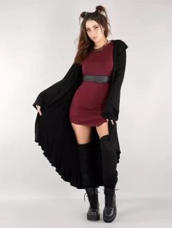 Gilet Long à Capuche "Lupinus", Noir