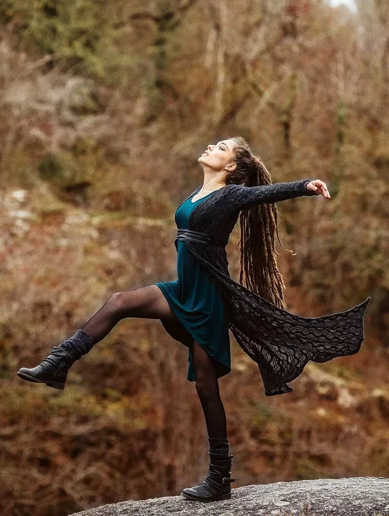 Gilet Long En Crochet "Boheme", Noir 5 Gilet Long En Crochet "Boheme", Noir – Image 5