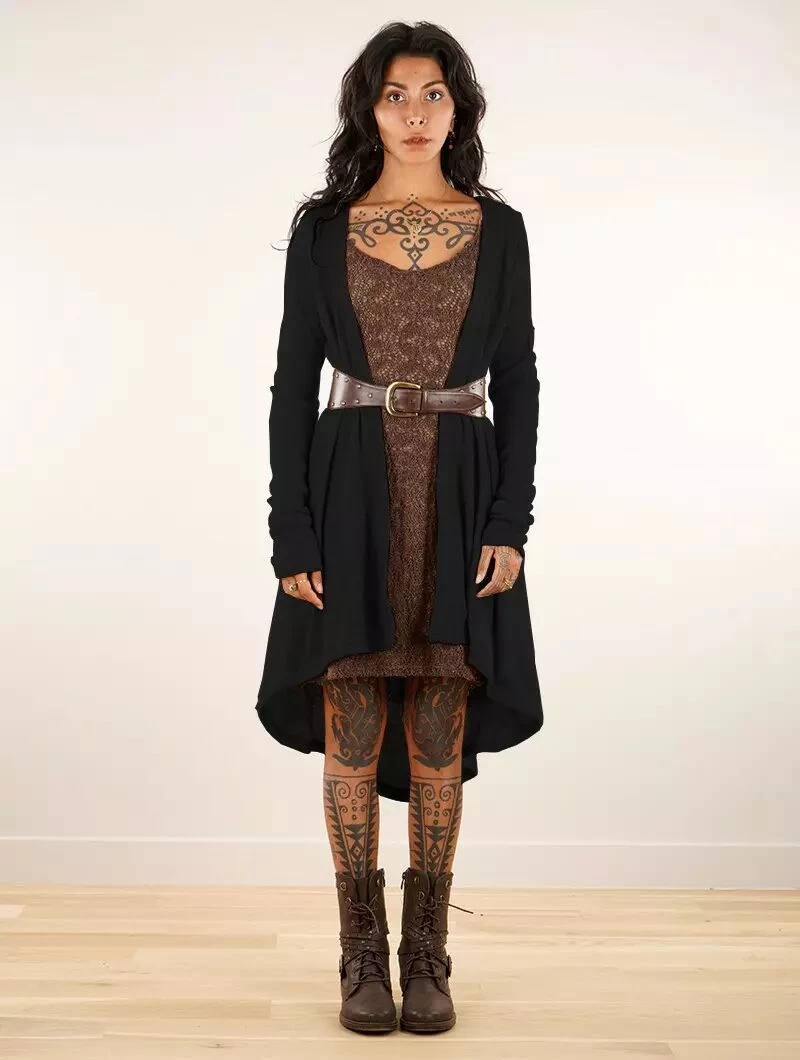 Gilet Long "Kalyäam", Noir 4 Gilet Long "Kalyäam", Noir – Image 4