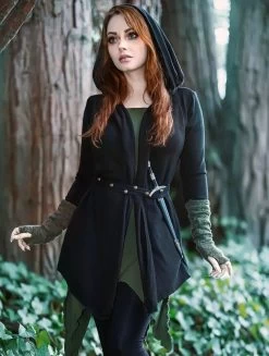 Gilet Maille à Capuche "Lakyäa", Noir