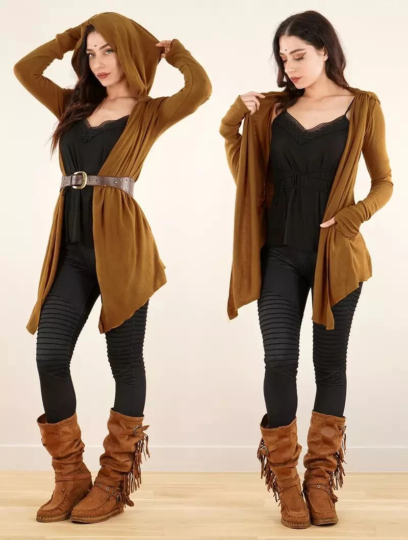 Gilet Maille à Capuche "Lakyäa", Rouille 1 Gilet Maille à Capuche "Lakyäa", Rouille