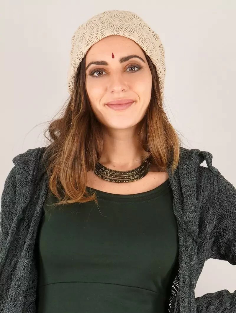 Gros Bonnet Dread En Crochet "Sükk", Beige 2 Gros Bonnet Dread En Crochet "Sükk", Beige – Image 2