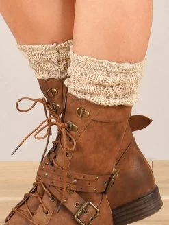 Guêtres Crochet "Naïlo", Beige