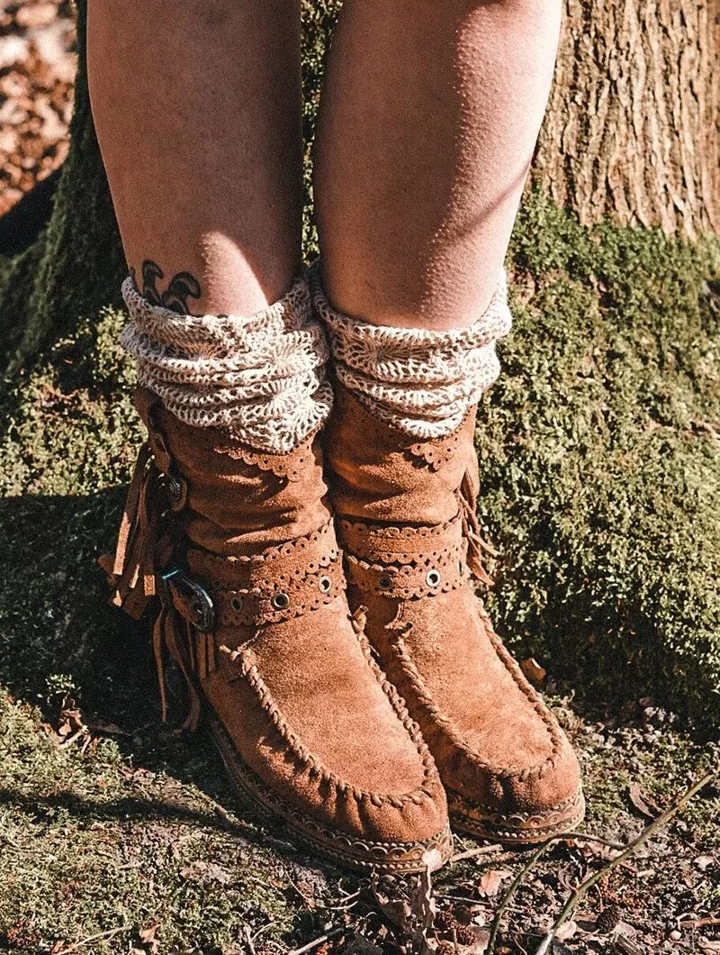 Guêtres Crochet "Naïlo", Beige 2 Guêtres Crochet "Naïlo", Beige – Image 2