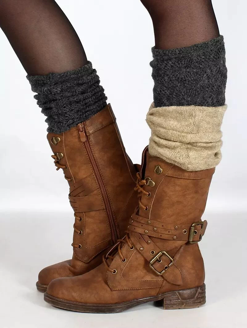 Guêtres Crochet "Naïlo", Gris Foncé 3 Guêtres Crochet "Naïlo", Gris Foncé – Image 3