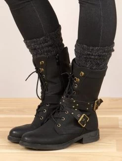 Guêtres Crochet "Naïlo", Gris Foncé